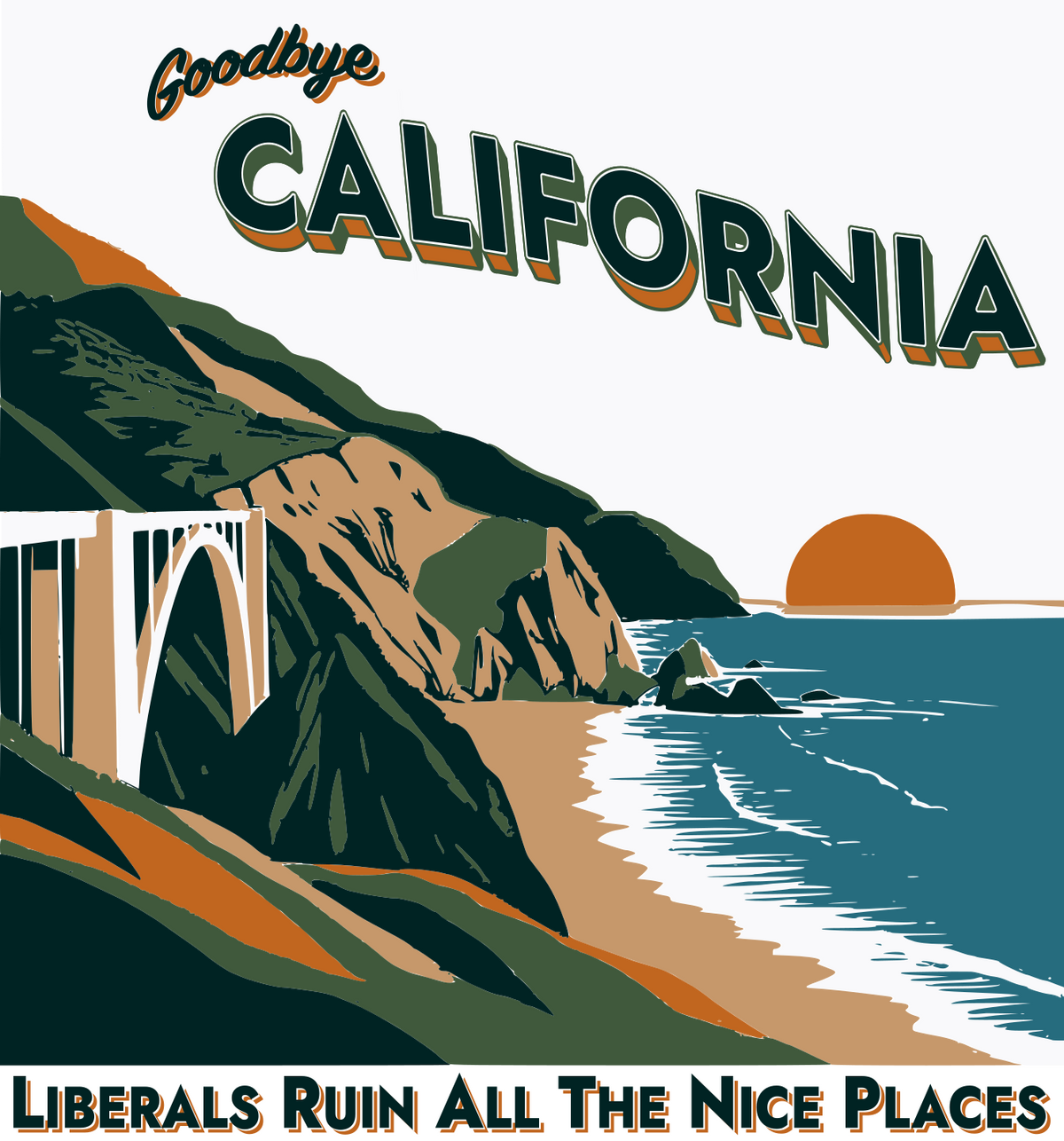 Goodbye California - Pacific Coast Pocket Tee